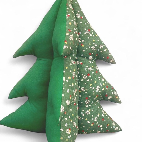 Hand Crafted Green Holiday Tree Pillow - Picture 3 of 3